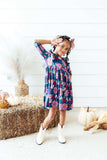Vintage Garden 3/4 Sleeve Ruffle Twirl Dress - Mila & Rose ® - Flyclothing LLC