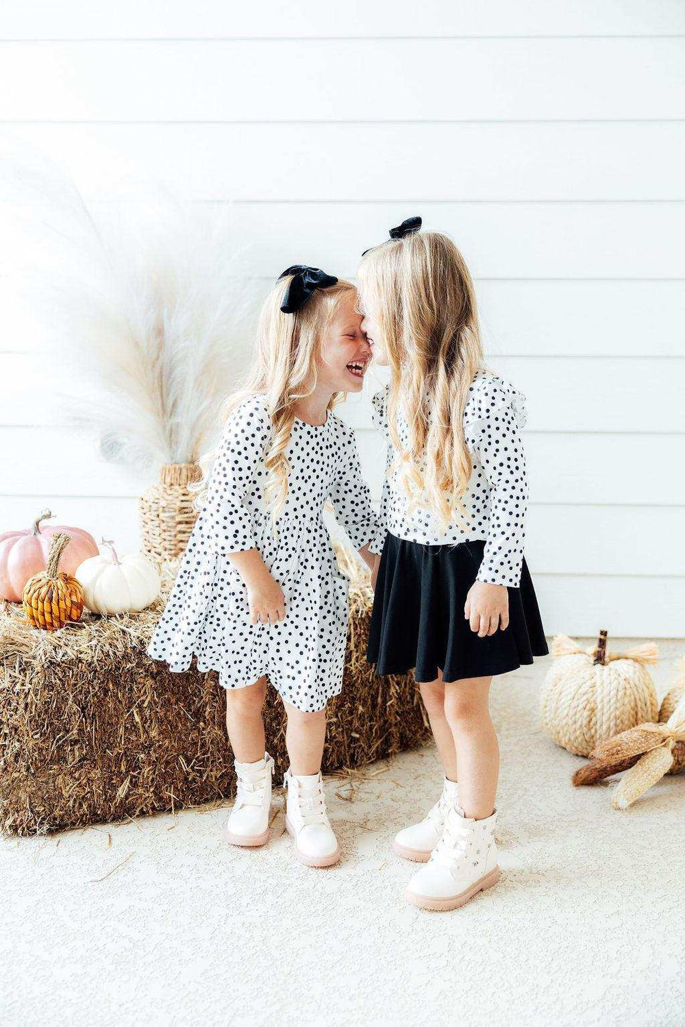 Scattered Dot 3/4 Sleeve Pocket Twirl Dress - Mila & Rose ® - Flyclothing LLC