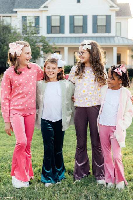 Coconut/Light Pink Heart Cozy Cardigan - Mila & Rose ® - Flyclothing LLC