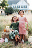 Sage Velvet Twirl Dress - Mila & Rose ® - Flyclothing LLC