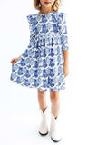 Southern Belle 3/4 Sleeve Ruffle Twirl Dress - Mila & Rose ® - Flyclothing LLC