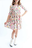 Holly Jolly Christmas 3/4 Sleeve Pocket Twirl Dress - Mila & Rose ® - Flyclothing LLC