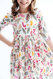 Holly Jolly Christmas 3/4 Sleeve Pocket Twirl Dress - Mila & Rose ® - Flyclothing LLC