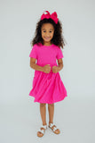 Hot Pink S/S Pocket Twirl Dress - Mila & Rose ®