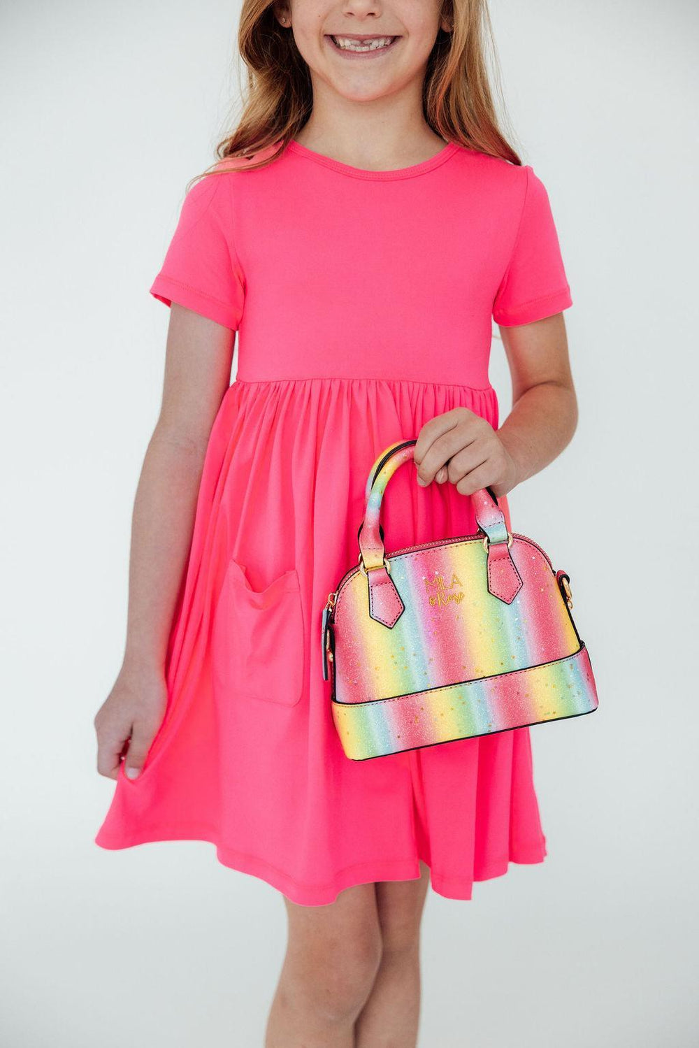 Neon Rainbow Glitter Girl's Crossbody Purse - Mila & Rose ® - Flyclothing LLC