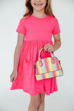 Neon Rainbow Glitter Girl's Crossbody Purse