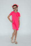 Neon Pink T-Shirt Dress - Mila & Rose ®