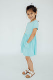 Aqua S/S Pocket Twirl Dress - Mila & Rose ®