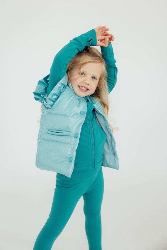 Turquoise Dot Puffer Vest - Mila & Rose ® - Flyclothing LLC