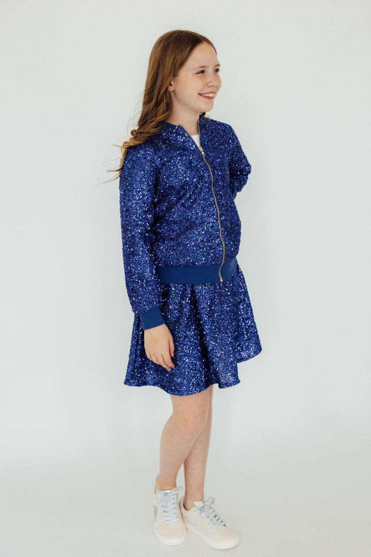 Royal Blue Sequin Twirl Skort - Mila & Rose ® - Flyclothing LLC