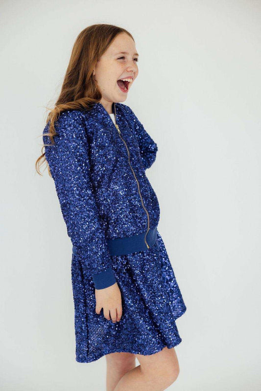 Royal Blue Sequin Jacket - Mila & Rose ® - Flyclothing LLC