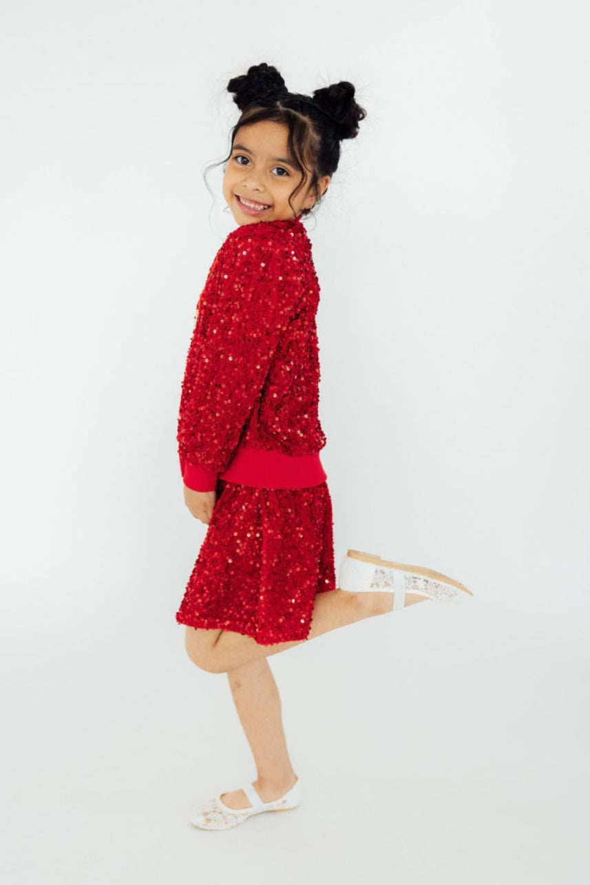Red Velvet Sequin Twirl Skort - Mila & Rose ® - Flyclothing LLC