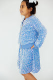 Light Blue Velvet Sequin Twirl Skort - Mila & Rose ®