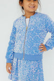 Light Blue Velvet Sequin Jacket