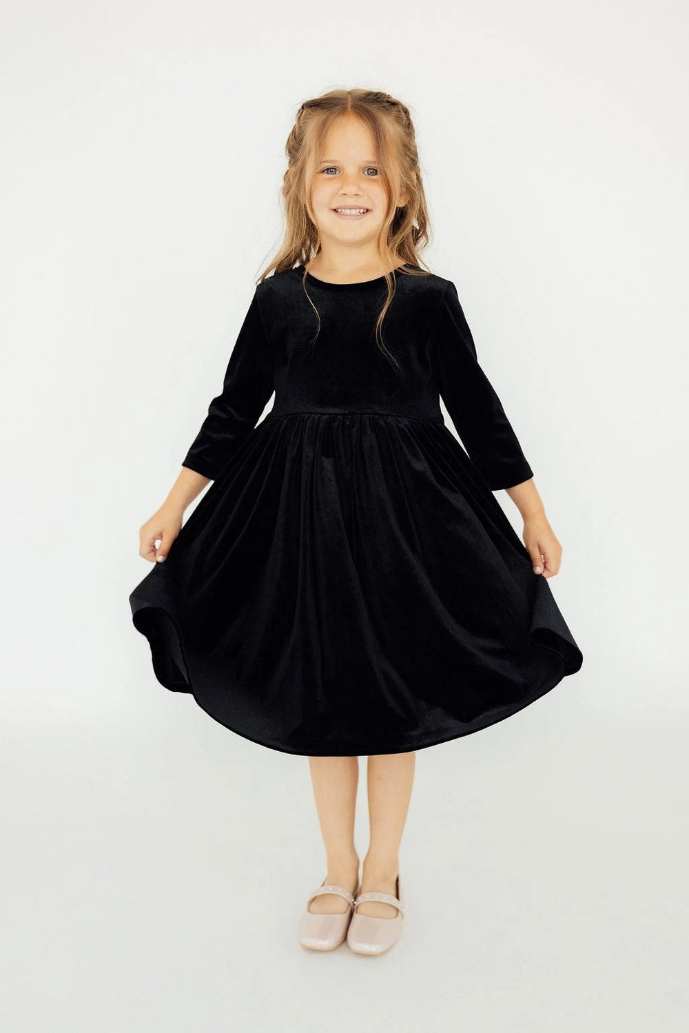 SALE Black Velvet Twirl Dress - Mila & Rose ®