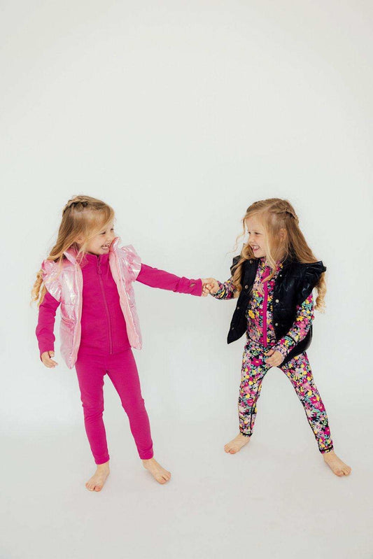 Pink Iridescent Puffer Vest - Mila & Rose ® - Flyclothing LLC