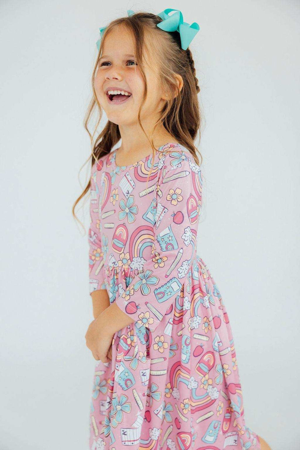 Dream Big Little One 3/4 Pocket Twirl Dress - Mila & Rose ® - Flyclothing LLC