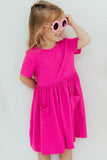 Hot Pink S/S Pocket Twirl Dress - Mila & Rose ®