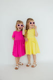Hot Pink S/S Pocket Twirl Dress - Mila & Rose ®