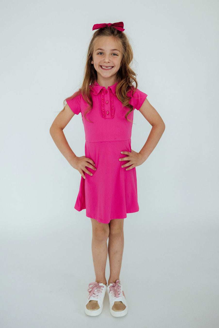Hot Pink S/S Polo Dress - Mila & Rose ® - Flyclothing LLC