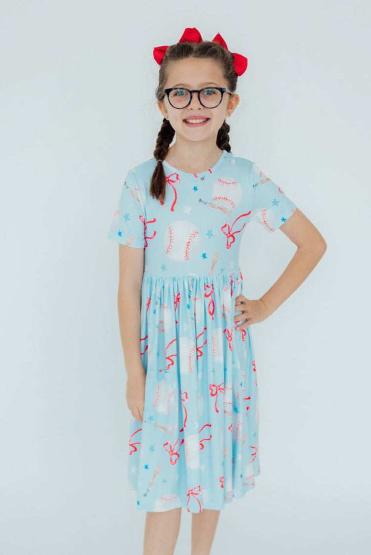 Grand Slam Glam S/S Pocket Twirl Dress - Mila & Rose ® - Flyclothing LLC