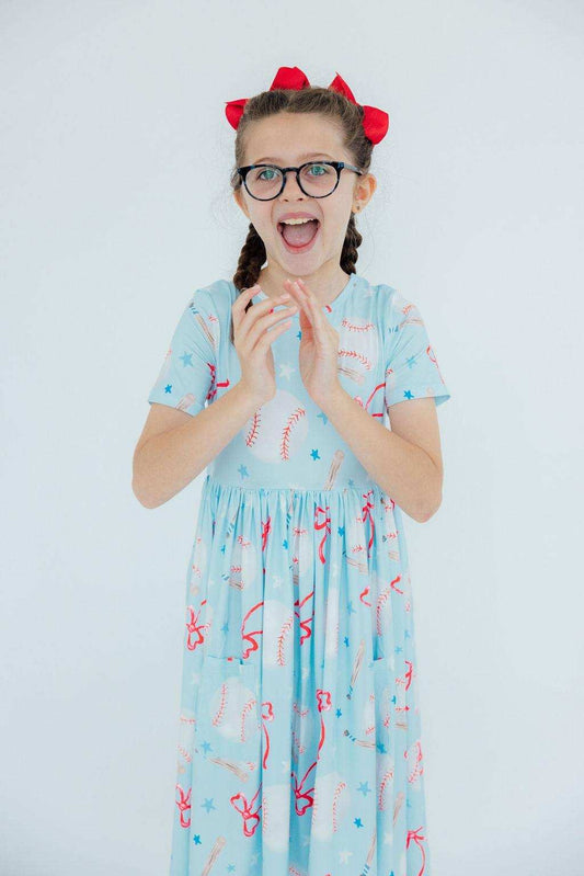 Grand Slam Glam S/S Pocket Twirl Dress - Mila & Rose ® - Flyclothing LLC