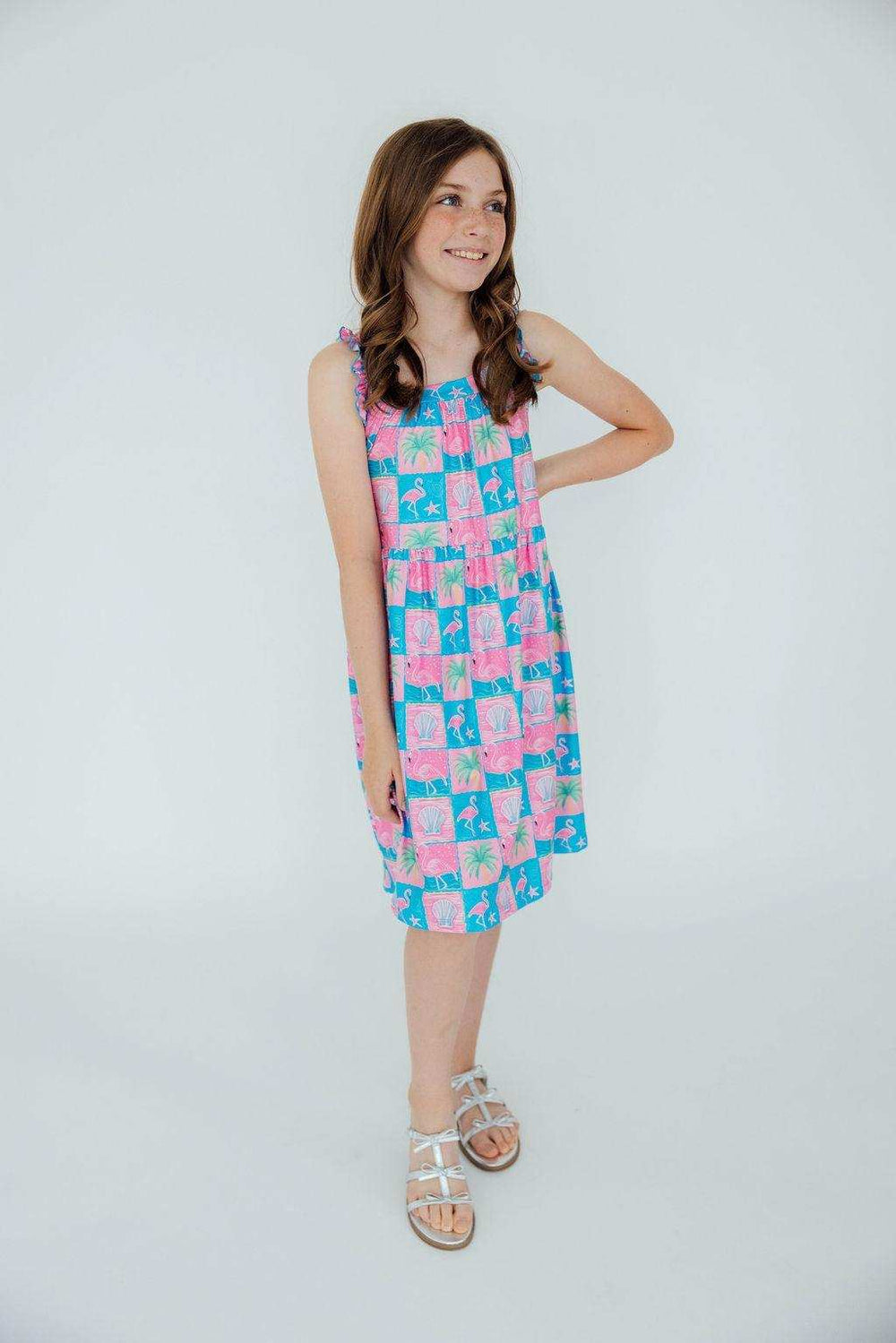 Flock Star Ruffle Cross Back Dress - Mila & Rose ® - Flyclothing LLC