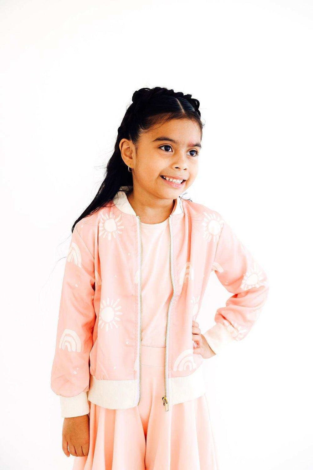 SALE Soft Pink Suns Satin Jacket - Mila & Rose ® - Flyclothing LLC