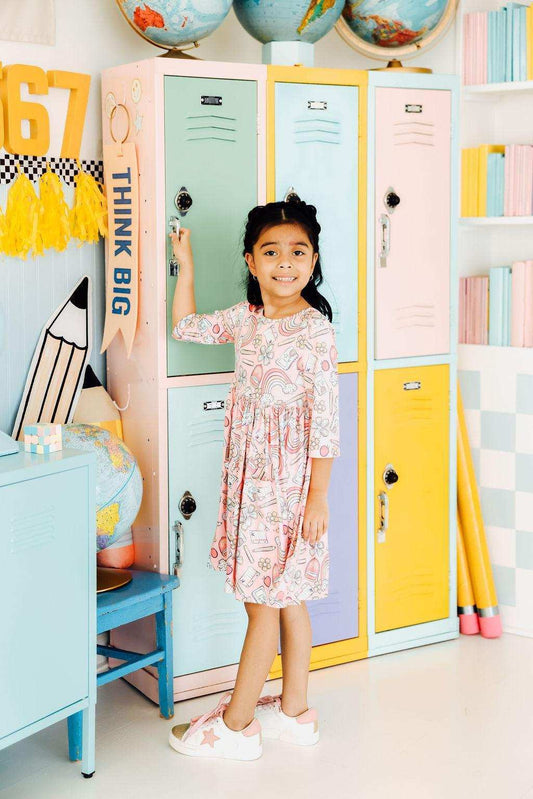 Dream Big Little One 3/4 Pocket Twirl Dress - Mila & Rose ® - Flyclothing LLC