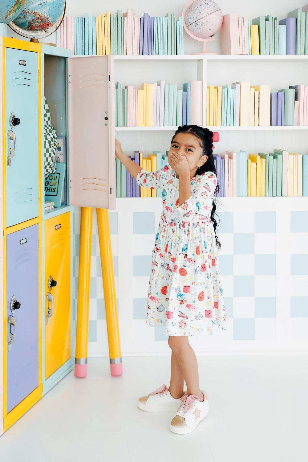 Smarty Pants 3/4 Sleeve Pocket Twirl Dress - Mila & Rose ® - Flyclothing LLC