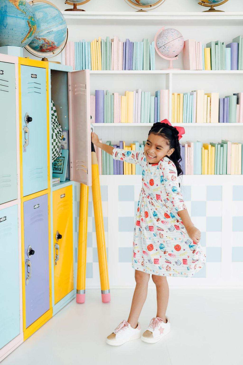 Smarty Pants 3/4 Sleeve Pocket Twirl Dress - Mila & Rose ® - Flyclothing LLC