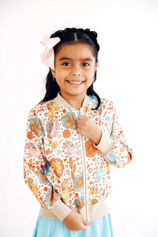 Retro Unicorns Satin Jacket - Mila & Rose ® - Flyclothing LLC