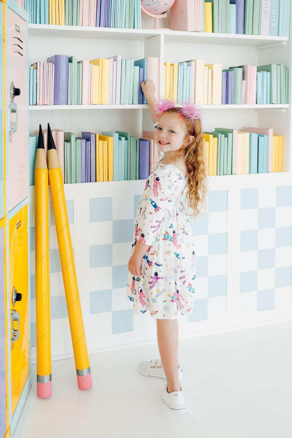 Out of this World 3/4 Sleeve Pocket Twirl Dress - Mila & Rose ® - Flyclothing LLC