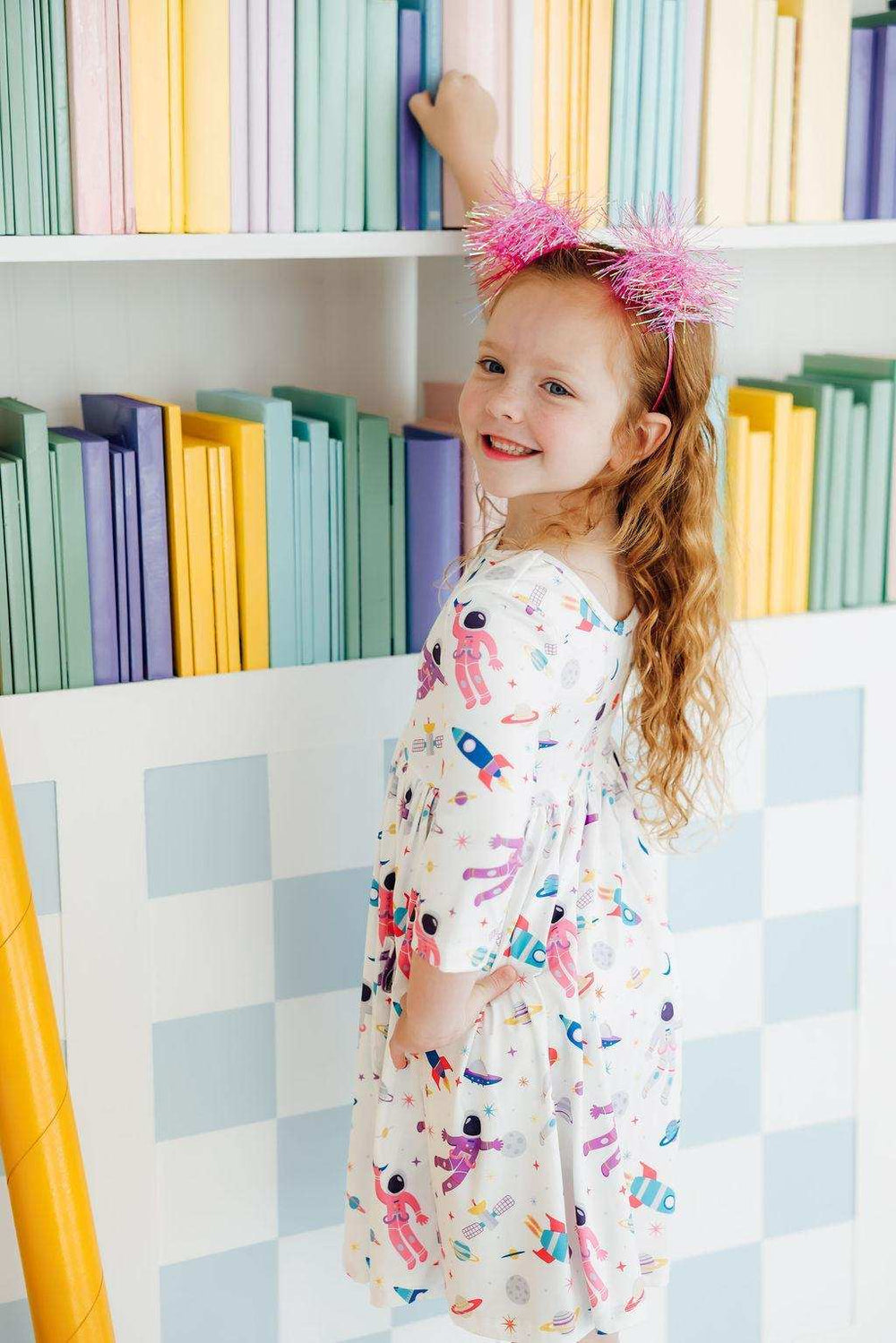 Out of this World 3/4 Sleeve Pocket Twirl Dress - Mila & Rose ® - Flyclothing LLC