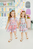 Quilted Dinos S/S Pocket Twirl Dress