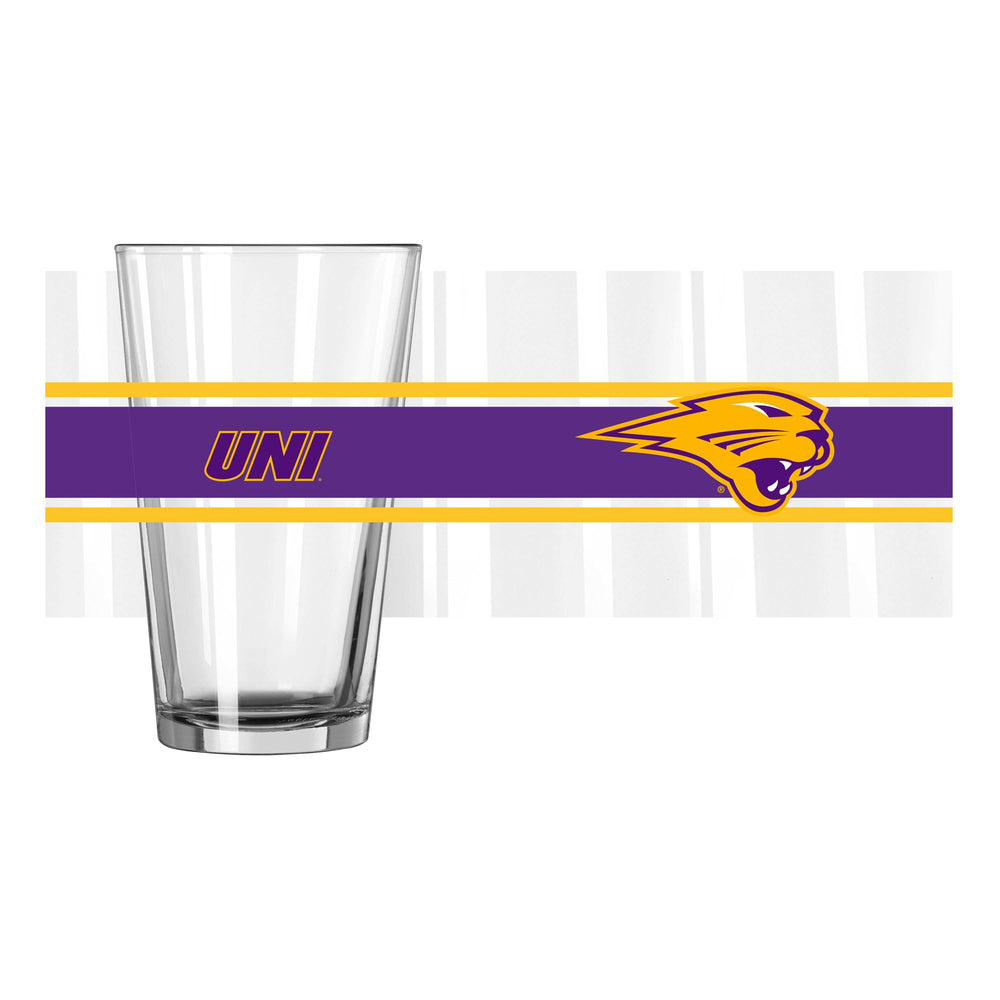 Northern Iowa 16oz Stripe Pint Glass - Logo Brands - Flyclothing LLC