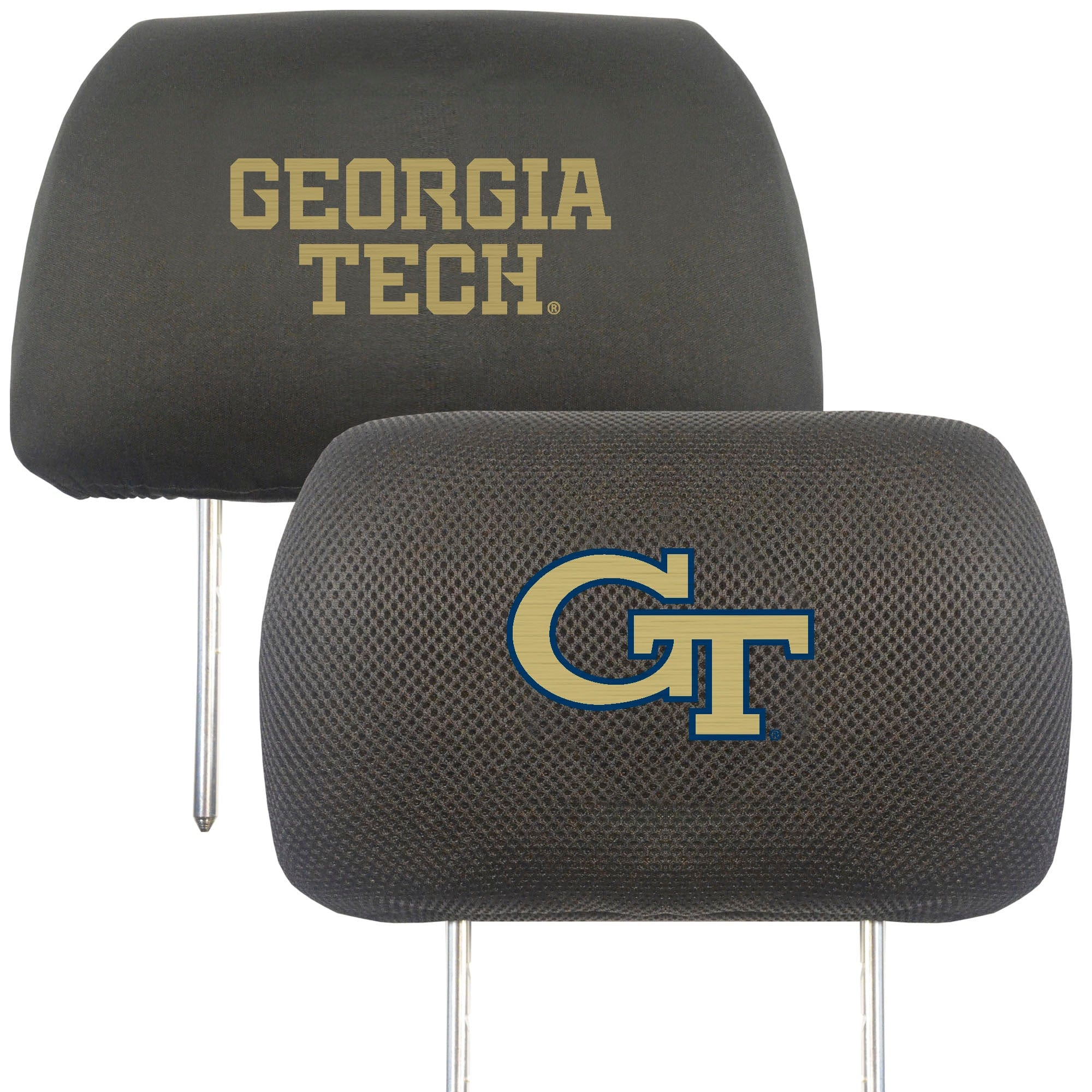 Georgia Tech Yellow Jackets Embroidered Head Rest Cover Set - 2 Pieces - Georgia Tech