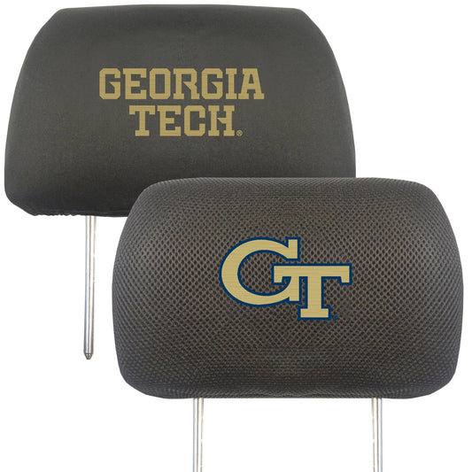 Georgia Tech Yellow Jackets Embroidered Head Rest Cover Set - 2 Pieces - Georgia Tech