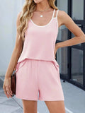 Casual Ribbed Tank Top and Shorts Set - Trendsi - Flyclothing LLC