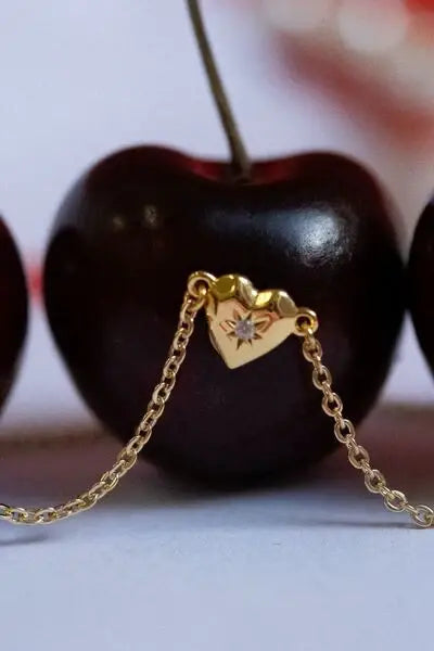 Zircon Heart Pendant Necklace - Trendsi - Flyclothing LLC