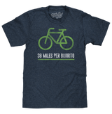 38 Miles Per Burrito Bike T-Shirt - Blue