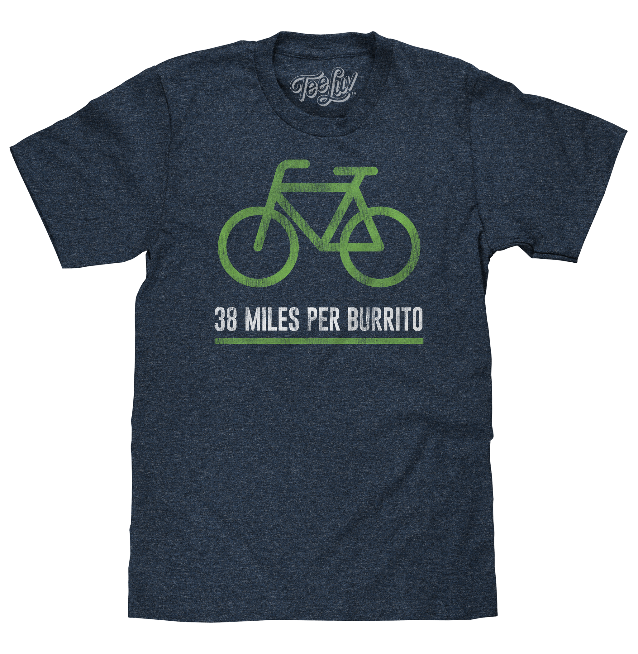 38 Miles Per Burrito Bike T-Shirt - Blue
