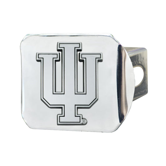 Indiana Hooisers Chrome Metal Hitch Cover with Chrome Metal 3D Emblem - Indiana