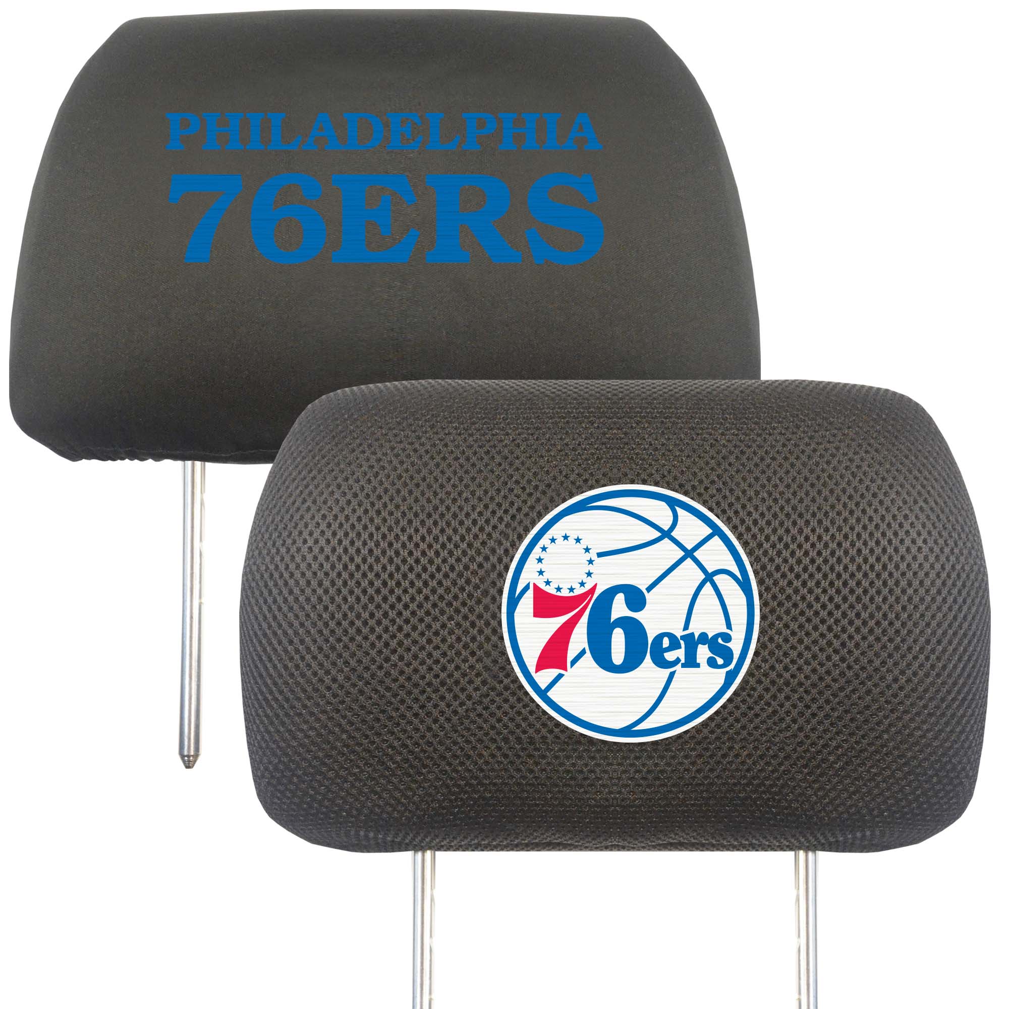 Philadelphia 76ers Embroidered Head Rest Cover Set - 2 Pieces - Philadelphia 76ers