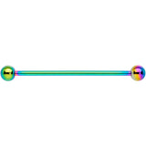 14G Rainbow Anodized Titanium Industrial Barbell Earring