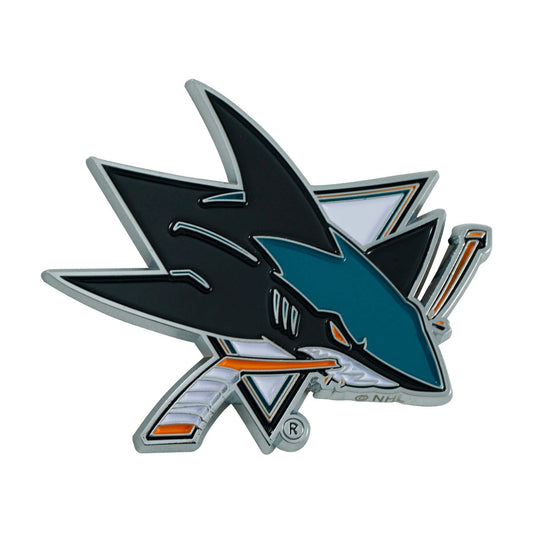 San Jose Sharks 3D Color Metal Emblem - San Jose Sharks