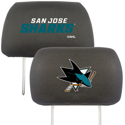 San Jose Sharks Embroidered Head Rest Cover Set - 2 Pieces