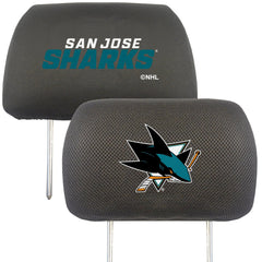 San Jose Sharks Embroidered Head Rest Cover Set - 2 Pieces - San Jose Sharks