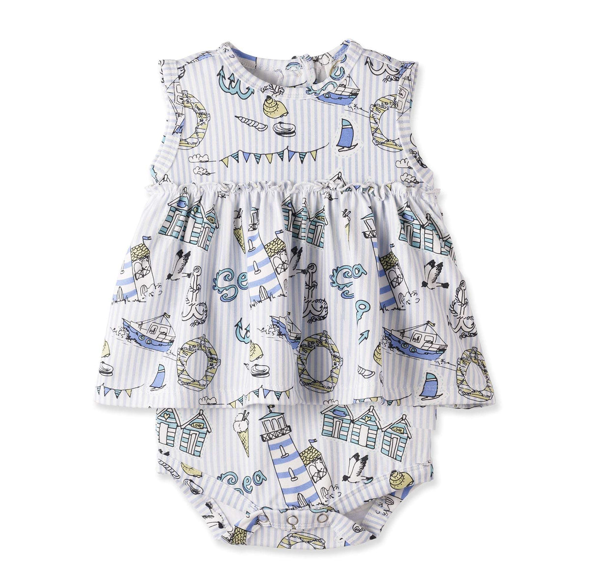 Seashore Skirted Bodysuit – Bamboo Baby Girl One-Piece - Tesa Babe - Flyclothing LLC
