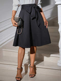 Tied Knee Length Skirt - Trendsi - Flyclothing LLC